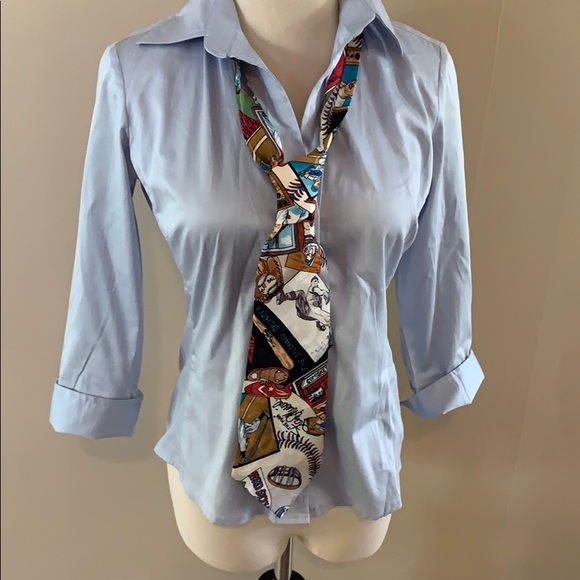 NWOT Nicole Miller Silk Baseball Motif Tie - Picture 6 of 7